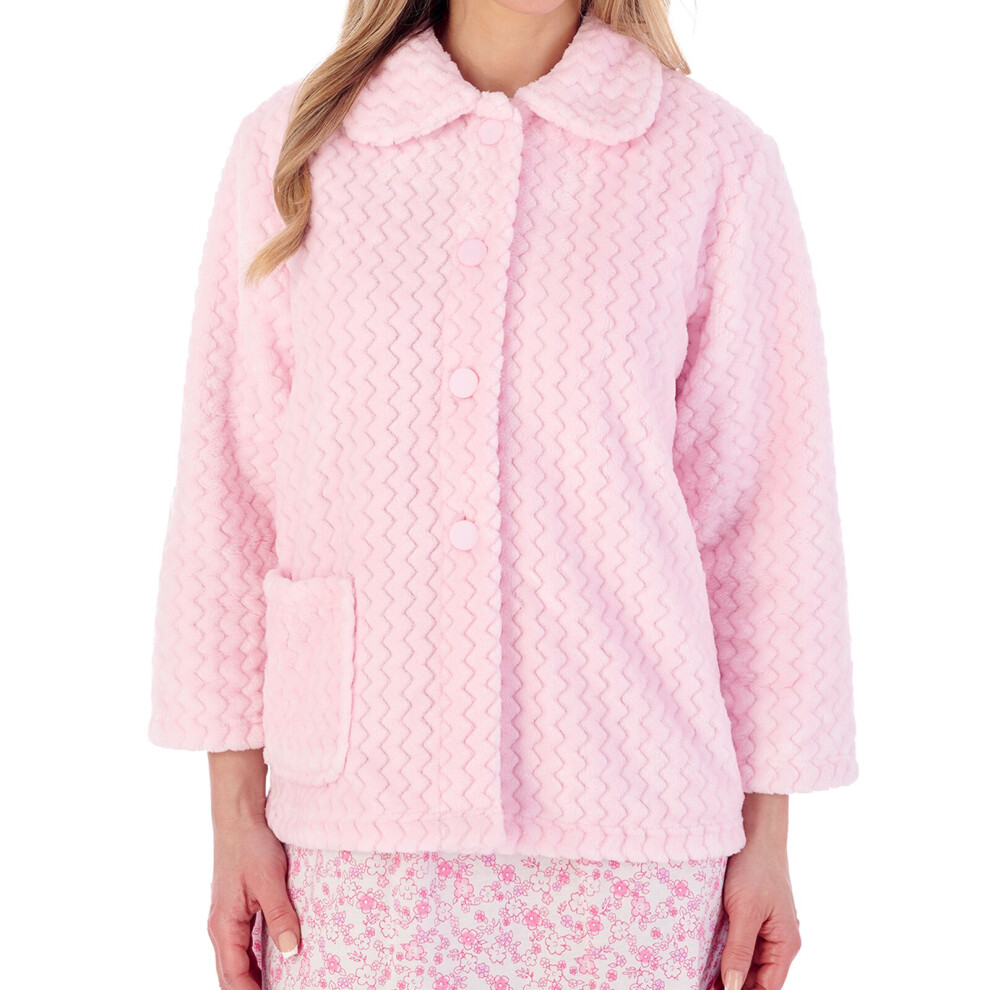 (Pale Pink, XLarge) Slenderella BJ02315 Women's Bed Jacket Dressing Gown