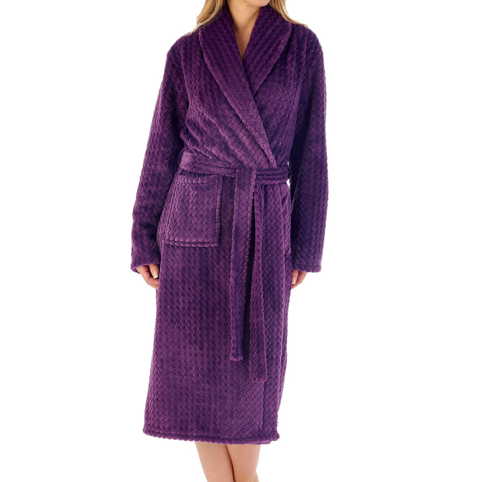 (Purple, Medium) Slenderella HC02318 Women's Wrapped Dressing Gown