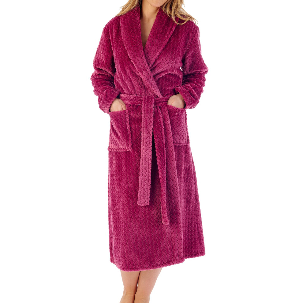 (Raspberry, 2XL) Slenderella HC02318 Women's Wrapped Dressing Gown