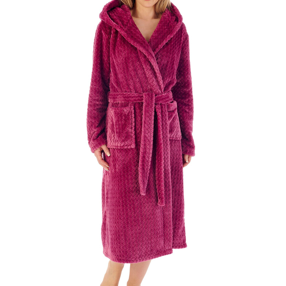 (Raspberry, 2XL) Slenderella HC02319 Women's Long Dressing Gown