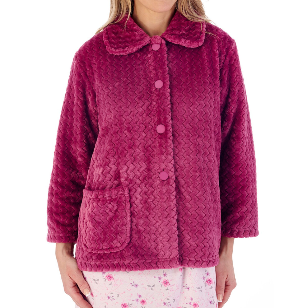 (Raspberry, XLarge) Slenderella BJ02315 Women's Bed Jacket Dressing Gown