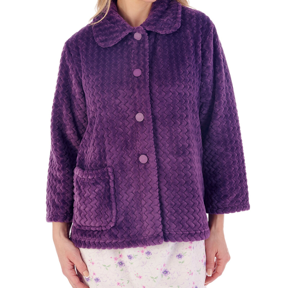 (Purple, XLarge) Slenderella BJ02315 Women's Bed Jacket Dressing Gown