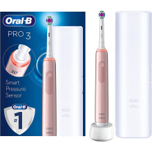 Oral-B Pro 3 Electric Toothbrush with Smart Pressure Sensor, 1 3D White Toothbrush Head