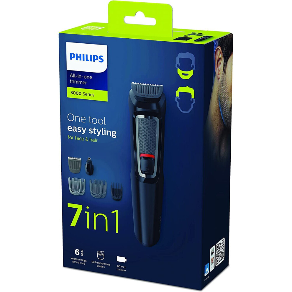 Philips 7-in-1 All-In-One Trimmer, Series 3000 Grooming Kit for Beard