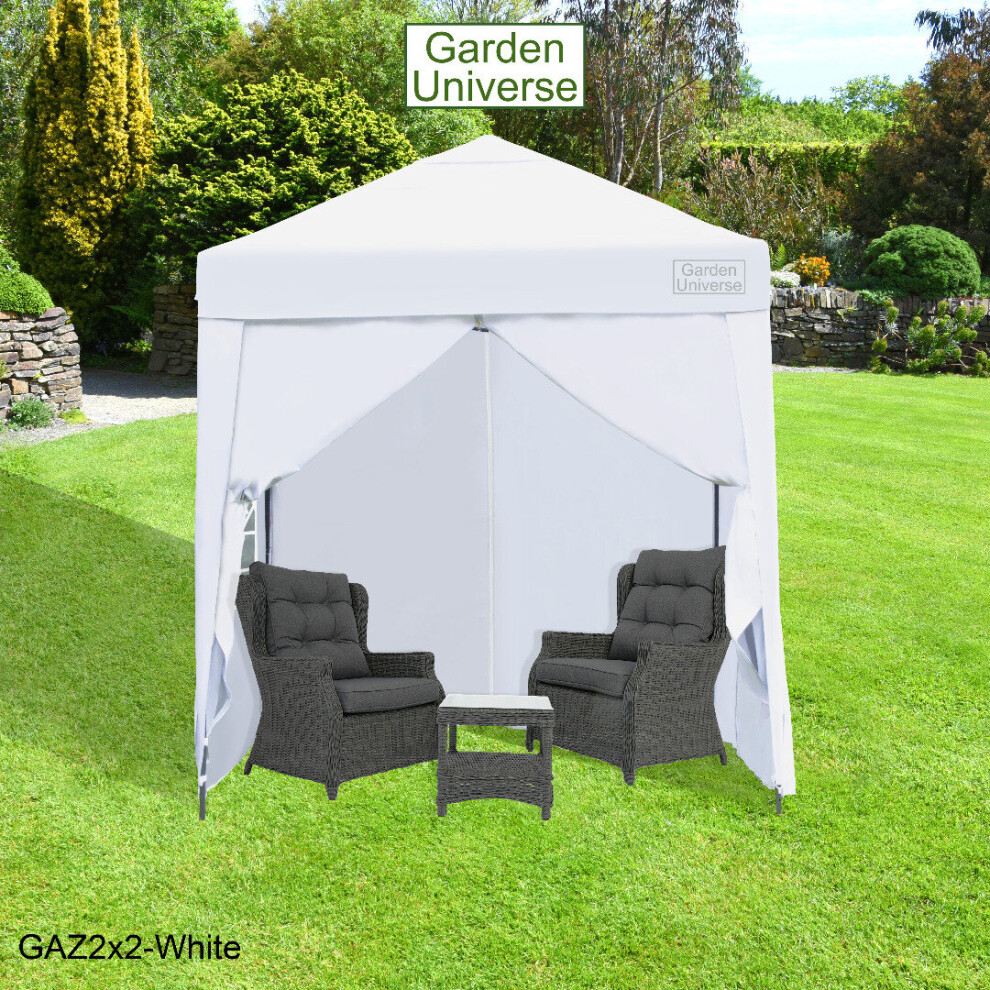 Gazebo 2x2m Garden Universe Heavy Duty Pop up Frame Marquee Canopy Tent White