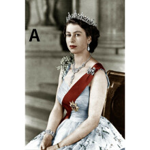 (A, 50*70cm(19.68*28 in)) HM Queen Elizabeth II 2nd Memorabilia Art Paintings Decor Without FRAME