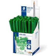 Staedtler Stick 430 M-5CP5 Ballpoint Pen Medium - Green (Box of 50)