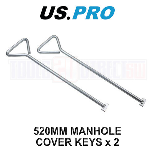 us pro US PRO Tools 520MM T-End Manhole Cover Keys 2 Pack 2303