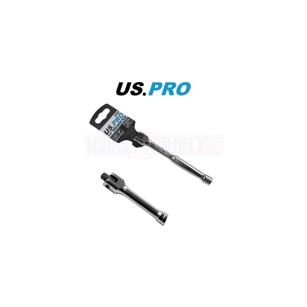 US PRO TOOLS 1/4"" DRIVE FLEXI BREAKER BAR 6"" Long Socket Strong Power Bar - Image 4