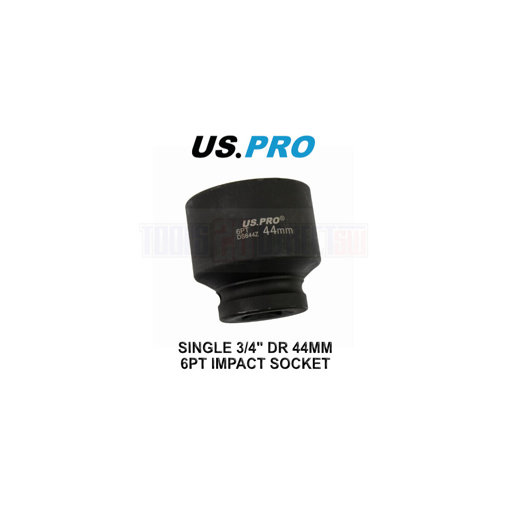 US PRO Tools Single 3/4" DR 44mm 6 Point Impact Socket 3718