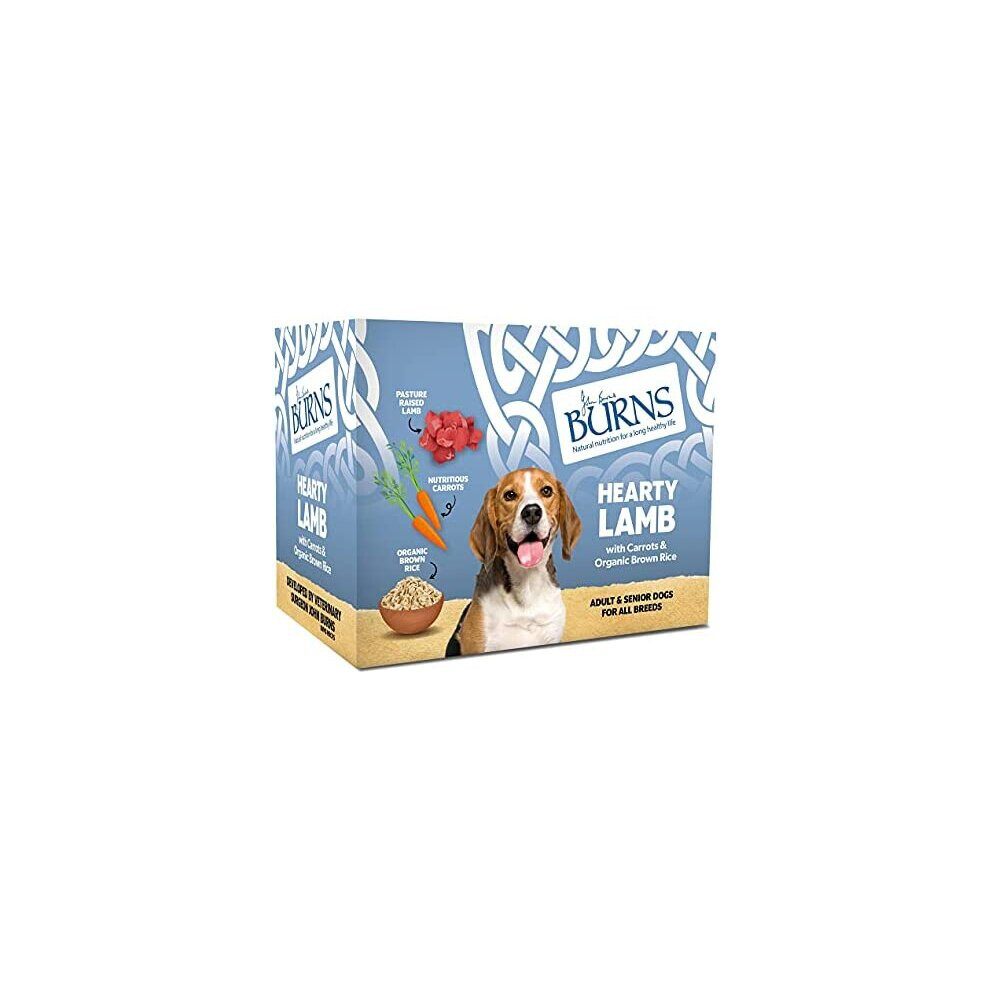 Burns Pet Natural Nutrition Adult & Senior Wet Dog Food Hearty Lamb, Carrots & Organic Brown Rice 6 x 395gm