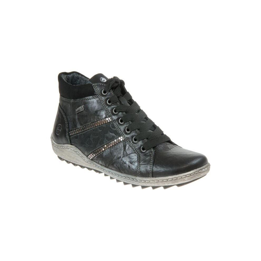 (UK 6 - 39) REMONTE R1480 WOMEN ZIPPER BLACK ANKLE BOOTS