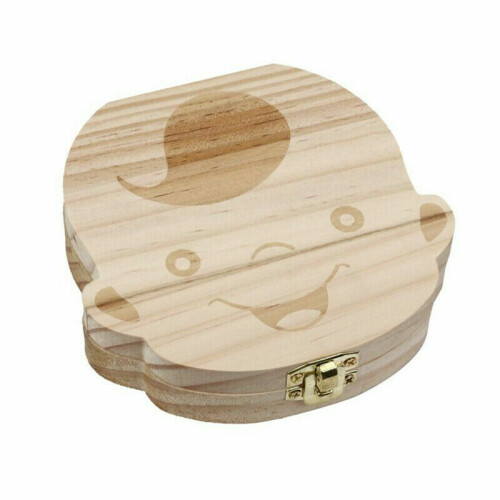 Jungen Lagerung Kinder Kind Baby Zahn Keepsake hölzerne Box speichern Zähne Geschenk 1