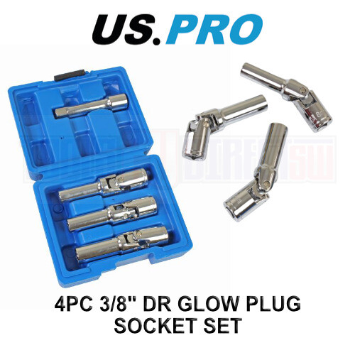 us pro US PRO Tools 3pc Glow Plug Deep UJ Socket Set 8mm 10mm 12mm 3/8" Drive 5639