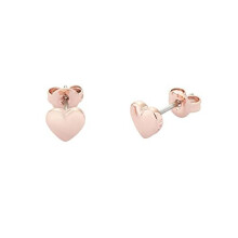 Ted Baker Harly Tiny Heart Stud Earrings - Rose Gold or Silver Tone Plated (Rose Gold Tone)