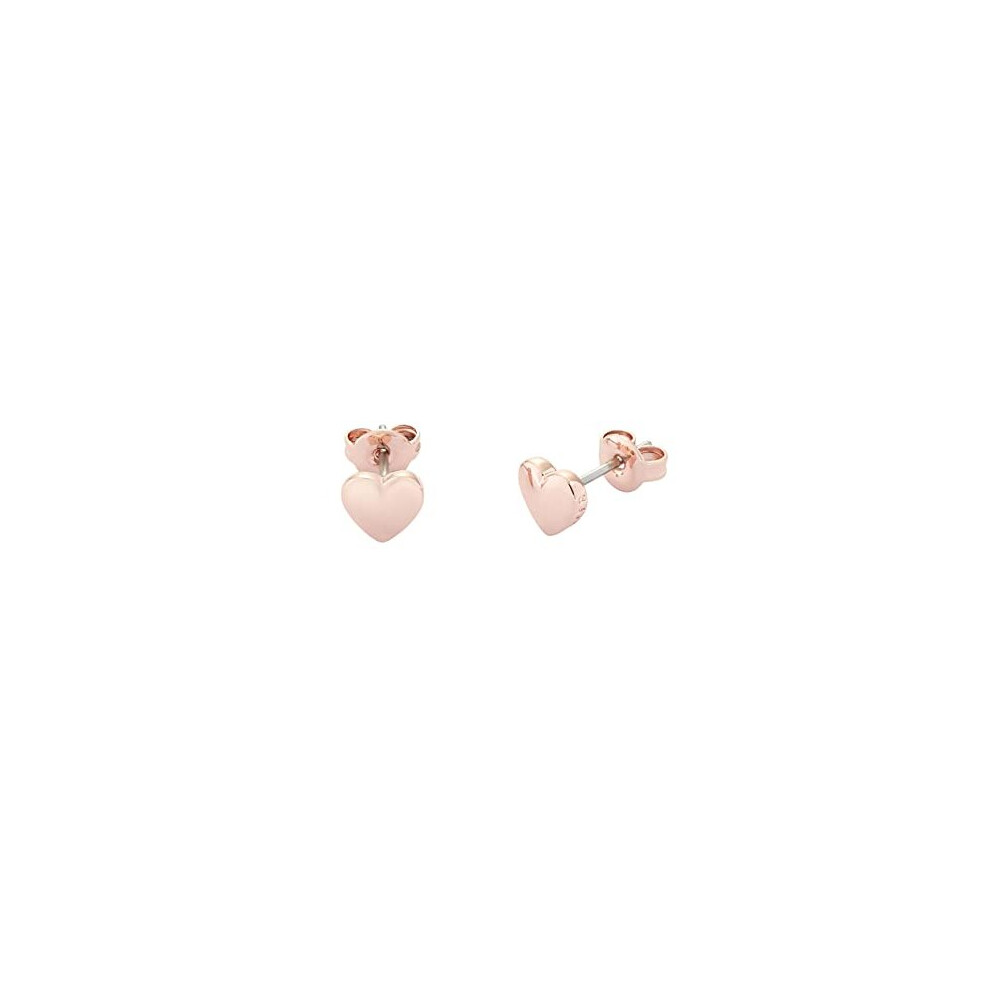 Ted Baker Harly Tiny Heart Stud Earrings - Rose Gold or Silver Tone Plated (Rose Gold Tone)
