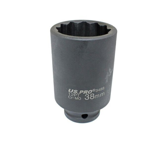 us pro US PRO Tools 38mm 1/2" Drive Axle Hub Nut Socket 12 Point Deep Impact Socket 3488 1