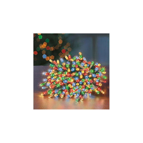 Premier 200 Multicolour LED Supabright Christmas Lights 16M Lit Clear Cable 1