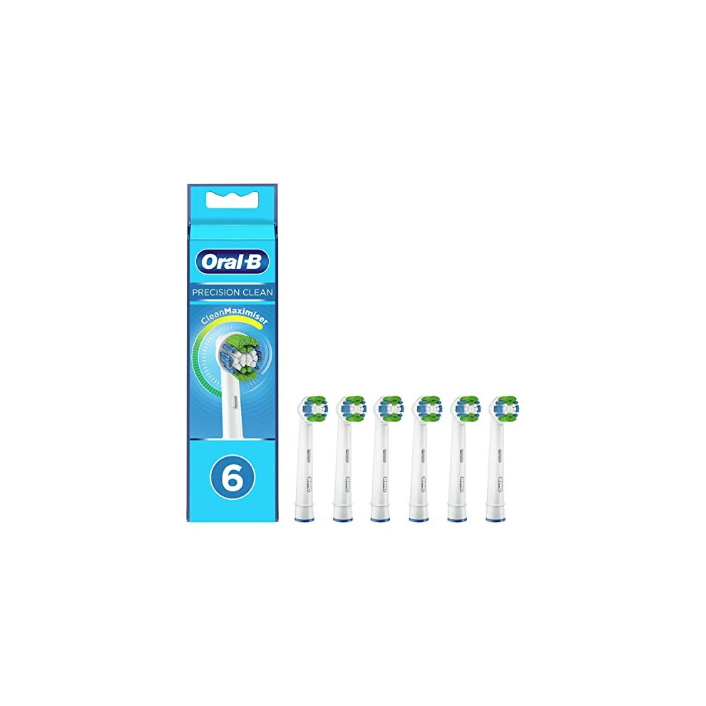 Oral-B Precision Clean Electric Toothbrush Head with CleanMaximiser Technology, Excess Plaque Remover, Pack of 6, White