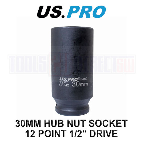 us pro US PRO Tools 30mm 1/2" dr 12 Point Deep Hub Nut Socket, Gearbox etc 3482