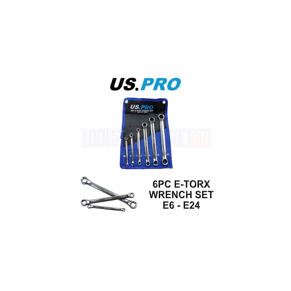 US PRO Tools 6pc E-Torx / Female Torx Star Wrench Spanner Set E6 - E24 2290