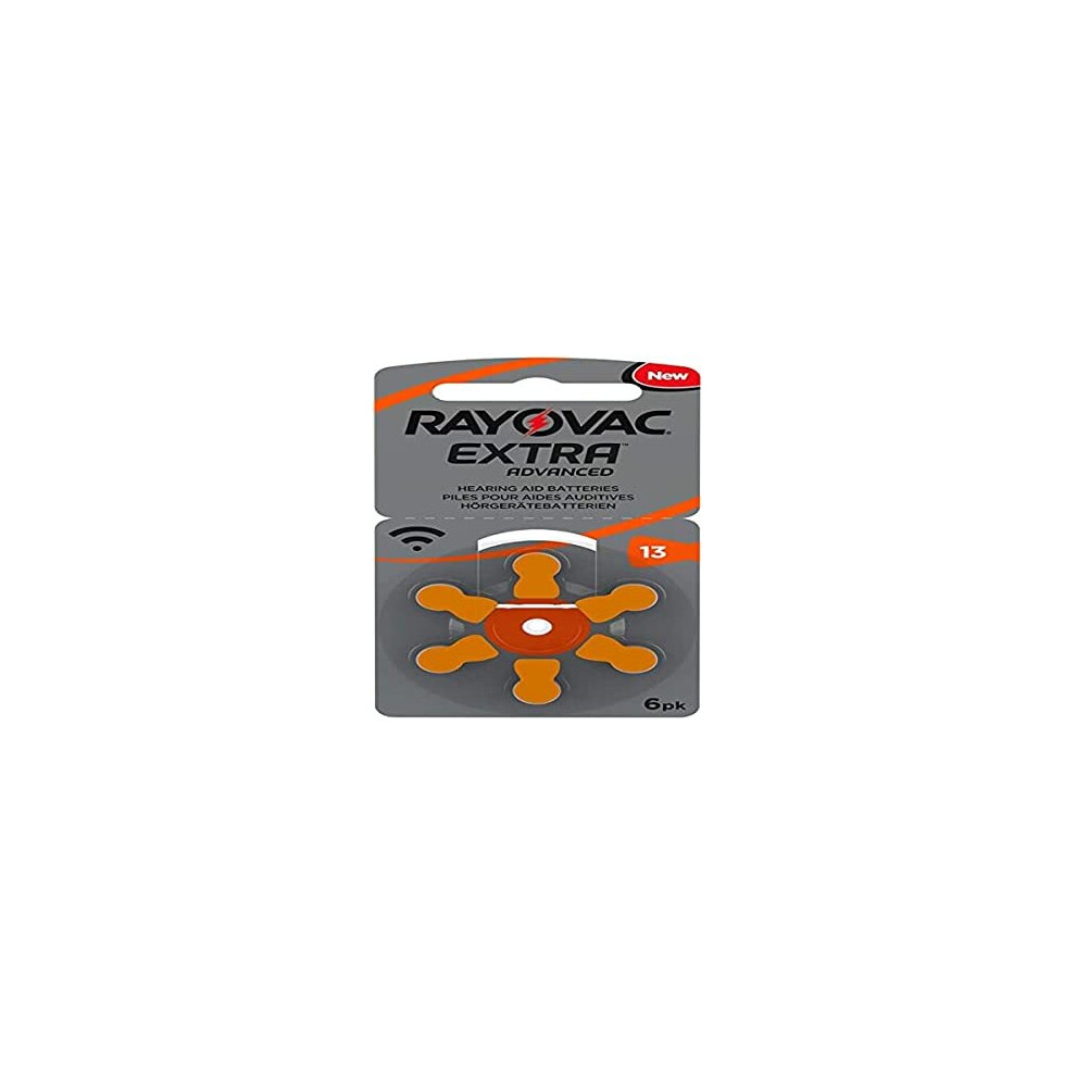 Rayovac Extra Advanced Hearing Aid Batteries, Size 13, Orange Tab, PR48, Pack of 60 - Free Frustration Packaging