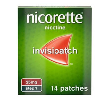 Nicorette InvisiPatch Step 1 25 mg Nicotine Patch - Discreet Once-a-Day Quit Smoking Aid (14 Patches)