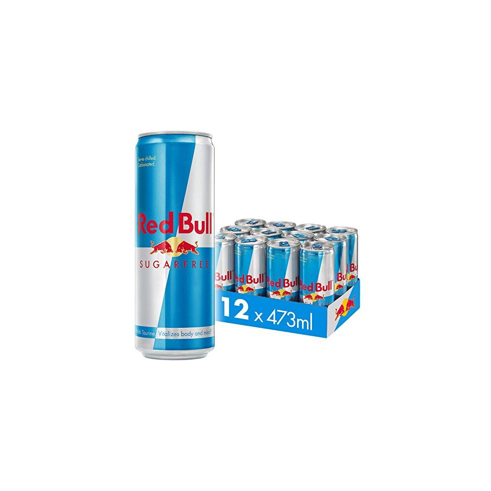 Bull Sugarfree Energy Drink 473 Ml, Pack Of 12 Red