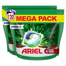 Ariel All-in-1 PODS Washing Liquid Laundry Detergent Tablets/Capsules, 120 Washes (60 x 2) with OXI Stain Removers Effect, Extra Stain Removal For