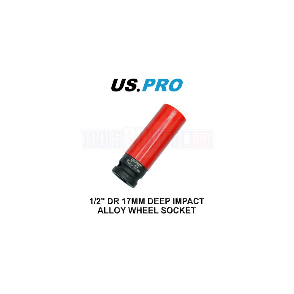 Us Pro Tools Single 1/2" Dr 17Mm Deep Impact Alloy Wheel Socket 3758