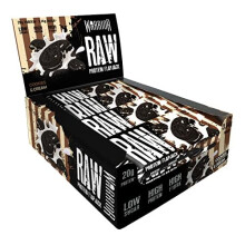 Warrior Raw High Protein Flapjack Bars 21g Protein Each - Low Sugar Snack Bars - Pack of 12 (Cookies & Cream)