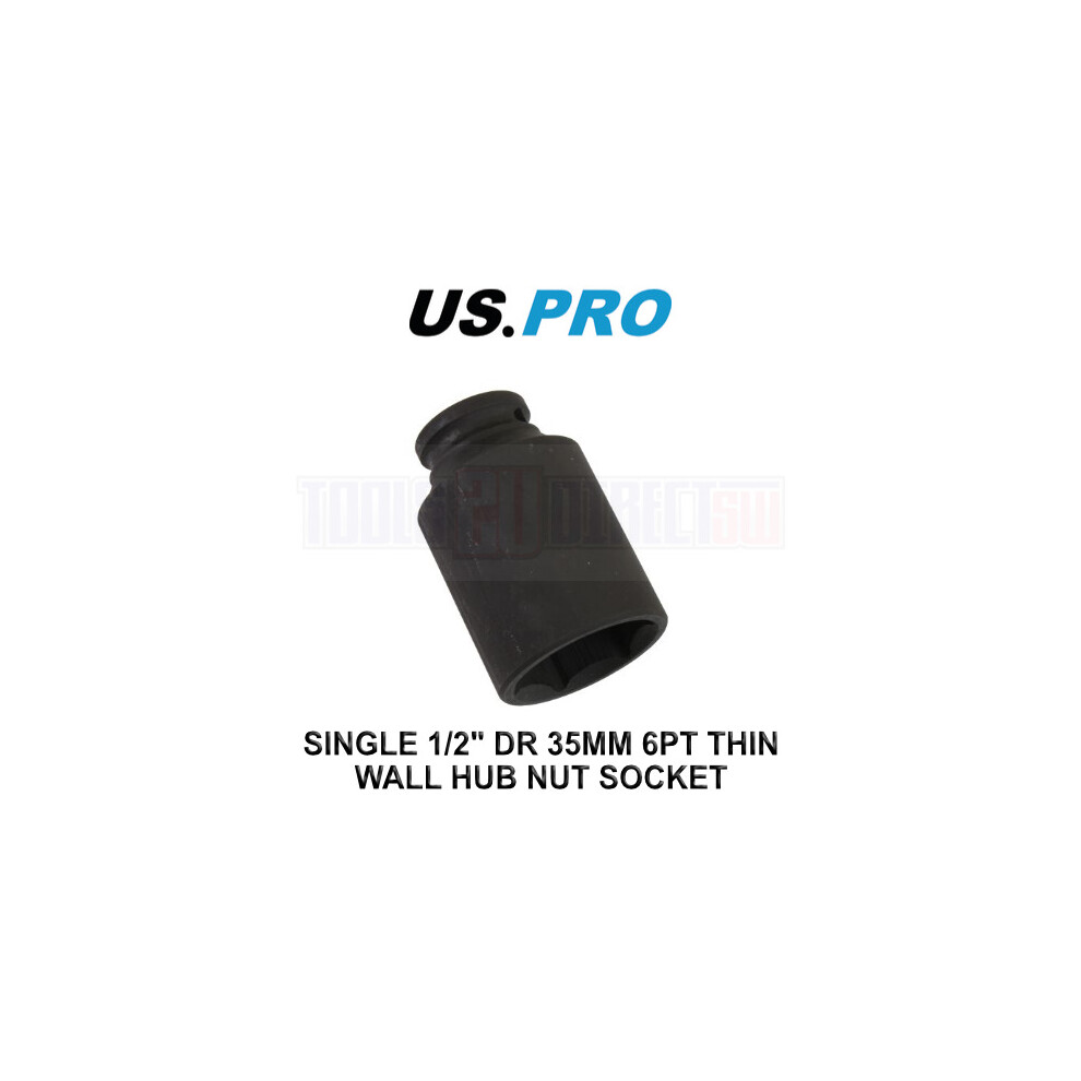 US PRO Tools 35mm Impact Socket 1/2" Drive 6 Point Single Hex 3792