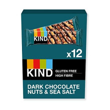 KIND Dark Chocolate Nuts & Sea Salt Bars - Gluten Free, Low Calorie Snack, 60% Nuts, High Protein