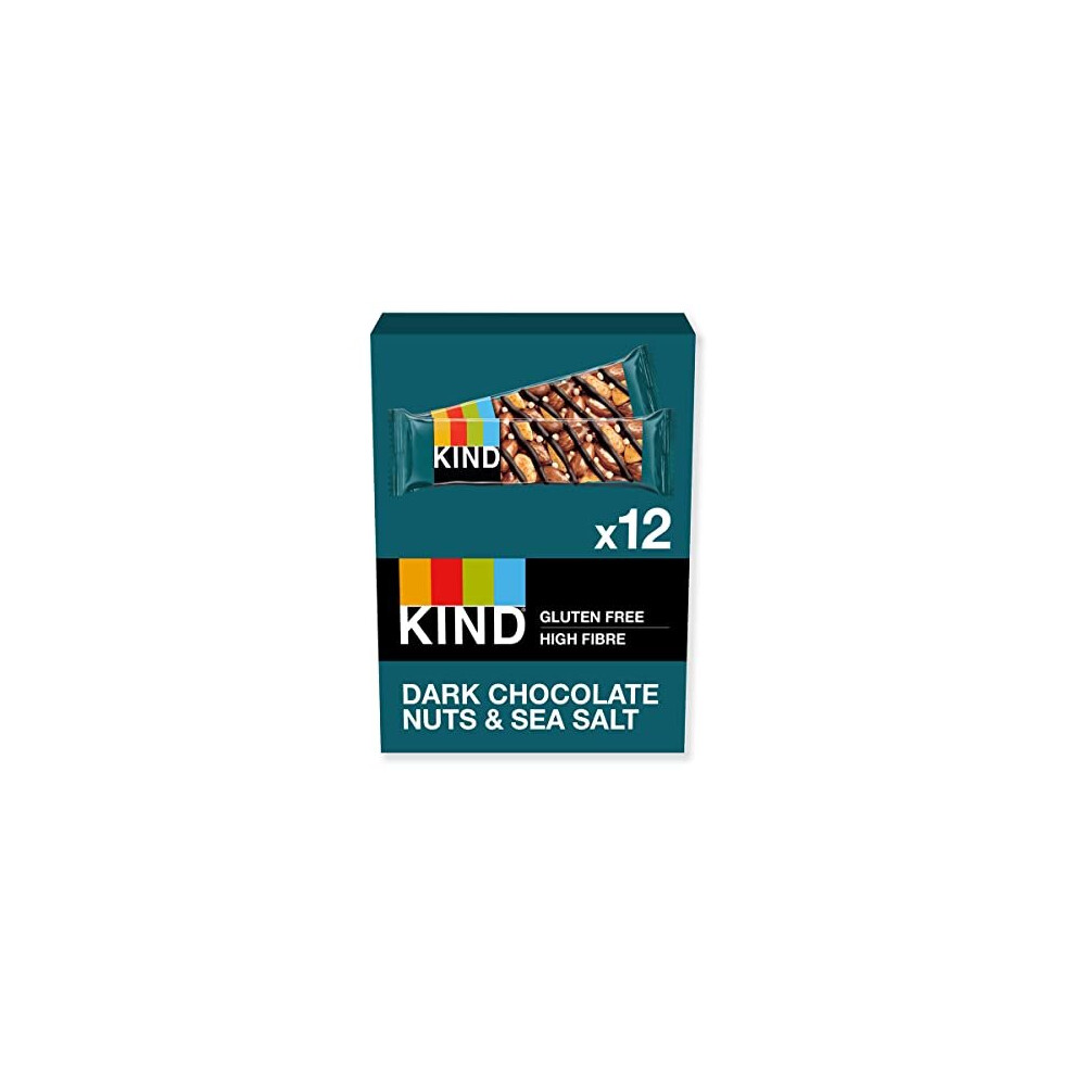 Kind Dark Chocolate Nuts & Sea Salt Bars - Gluten Free, Low Calorie Snack, 60% Nuts, High Protein