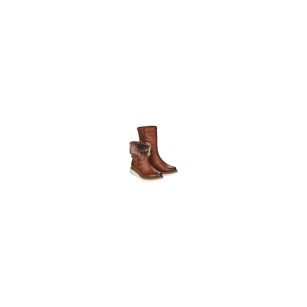 (UK 5 - 38) REMONTE D3976 WOMEN MID CALF FAUX FUR CUFF BOOTS