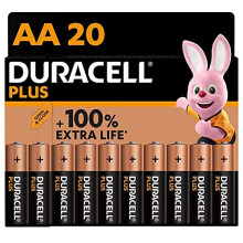 Duracell Plus AA Alkaline Batteries [Pack of 20], 1,5V LR6 MN1500