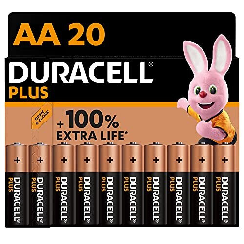 Duracell Duracell Plus AA Alkaline Batteries [Pack of 20], 1,5V LR6 MN1500