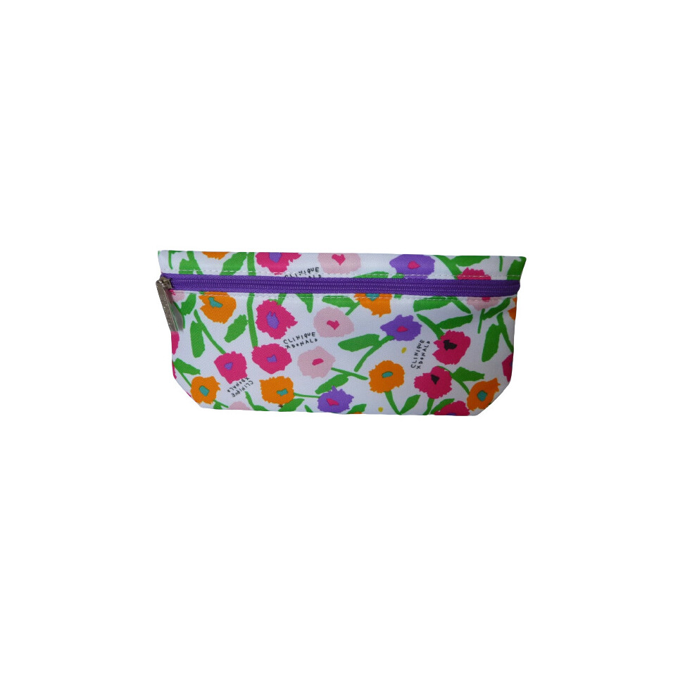 Clinique floral and white makeup bag