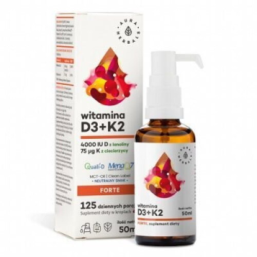 AURA HERBALS D3-vitamiini 4000+ K2-tipat 50 ml