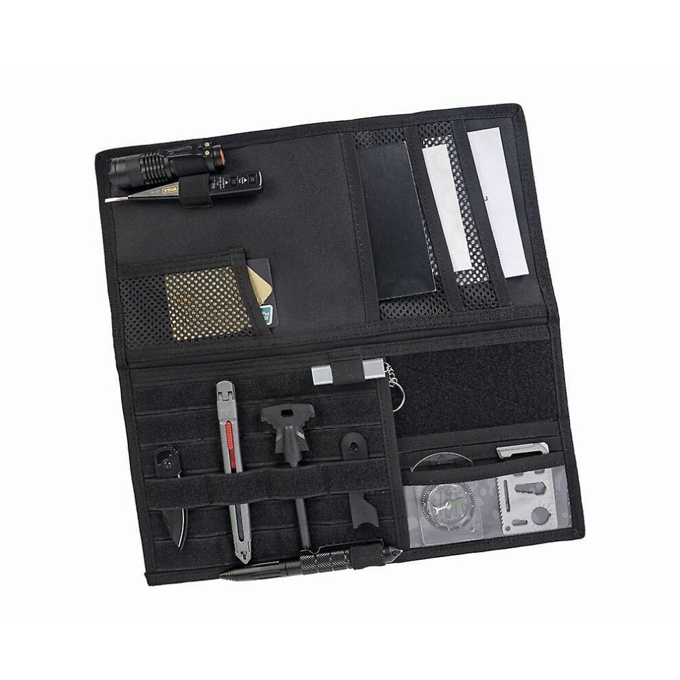 (Black) Truck Visor Panel Organizer For Car Vehicle Sun Visor Holder Pouch Storage Bag Black 764799502014