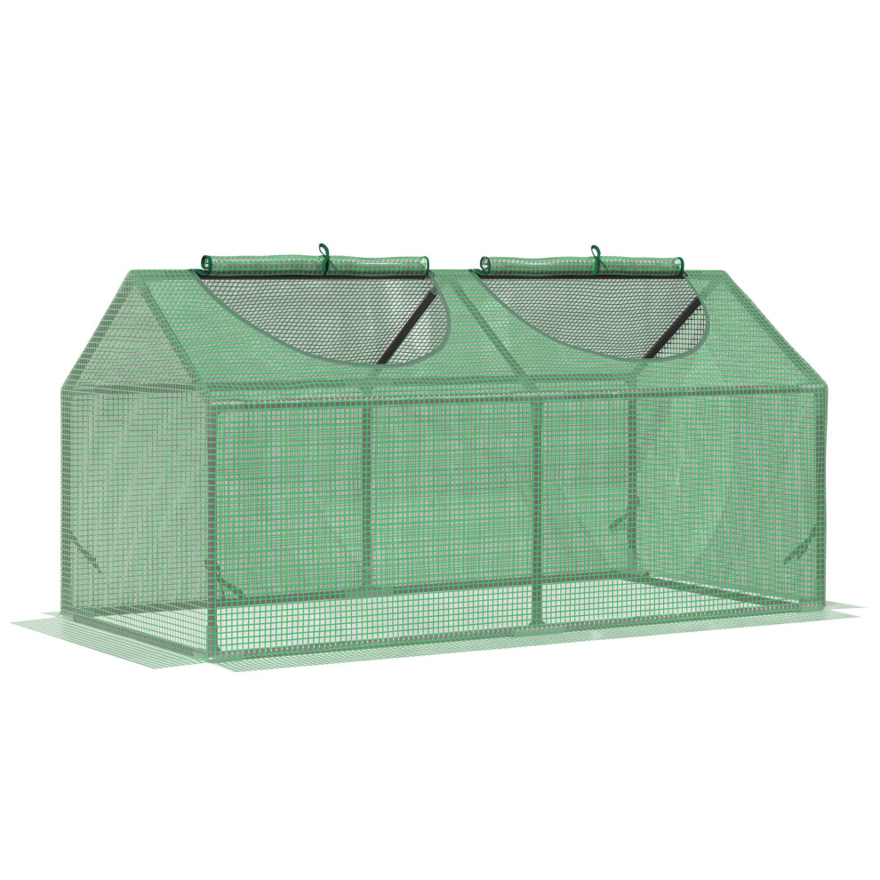 Outsunny Mini Greenhouse Small Plant Grow House W/ Pe Cover Windows For Outdoor