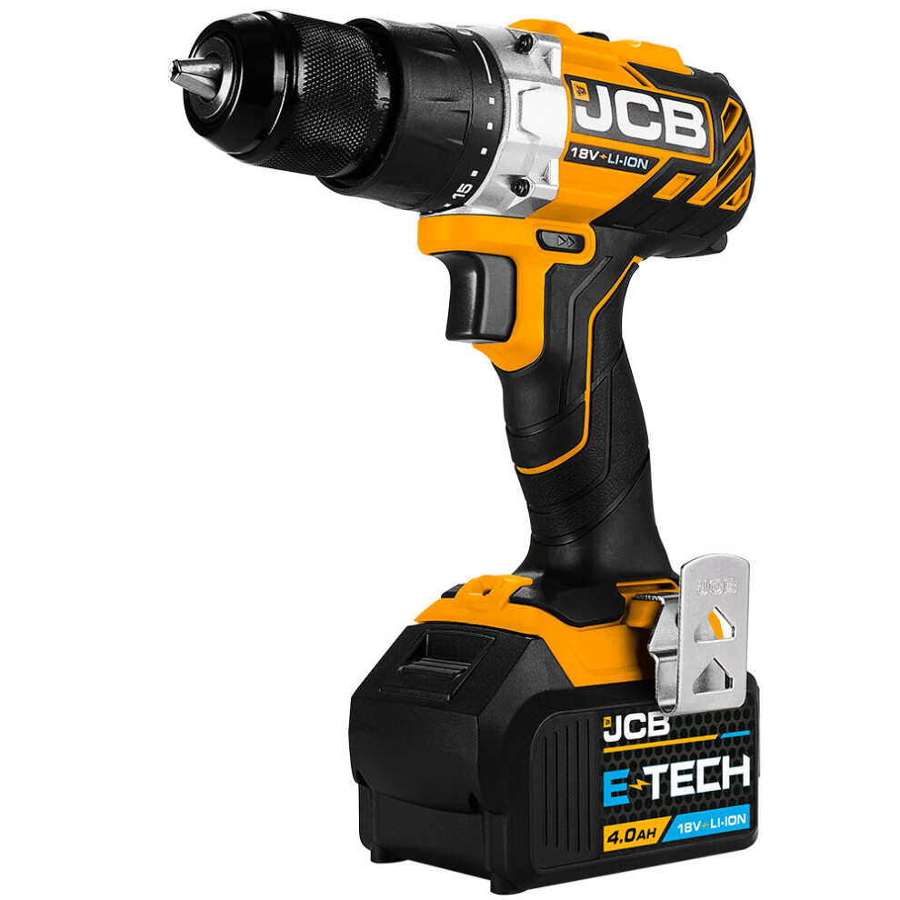 JCB 18V Brushless Drill Driver with 4.0Ah Lithium-ion Battery and 2.4A Charger