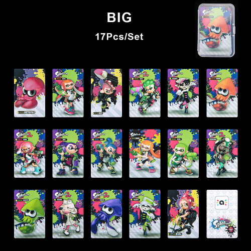 (Big) 17 pcs PVC NFC Tag Game Cards Splatoon 2 Octoling Octopus For Switch 1