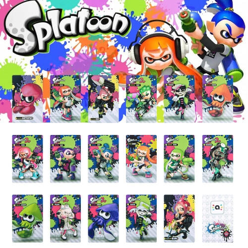 (Small) 17 pcs PVC NFC Tag Game Cards Splatoon 2 Octoling Octopus For Switch 2