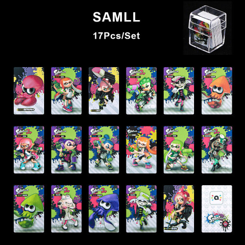 (Small) 17 pcs PVC NFC Tag Game Cards Splatoon 2 Octoling Octopus For Switch 1