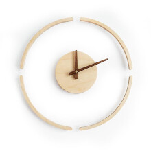 14 Inch Transparent Wooden Wall Clock Battery Operated Modern Design Home Dcor