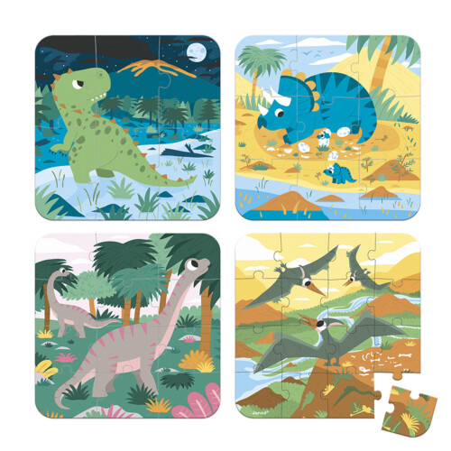 Janod Janod 4 Progressive Difficulty Puzzles Dinosaurs 2