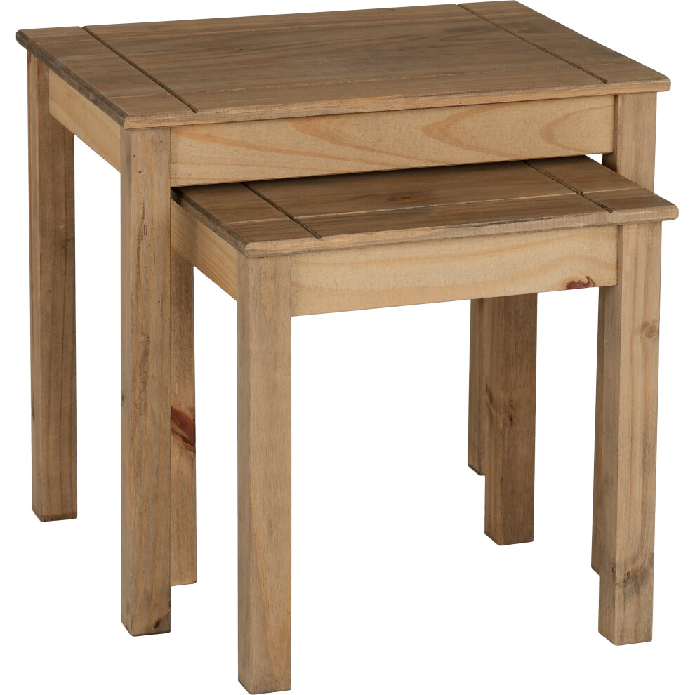 Panama Nest of 2 Tables in Natural Wax