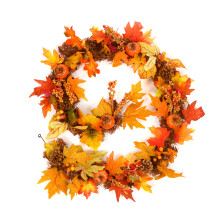 Best Artificial 6ft Autumn Winter Halloween Garland with 5 Pumpkins, 5 Pinecones & 10 Berry Bunches – Ideal for Home or Office Decor