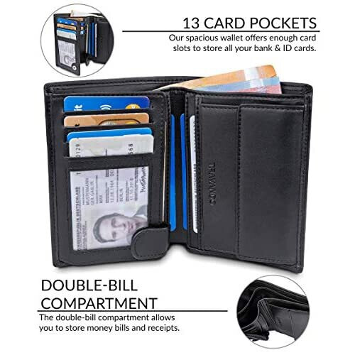 TRAVANDO Mens Wallet Slim With Coin Pocket Dublin - RFID Blocking ...